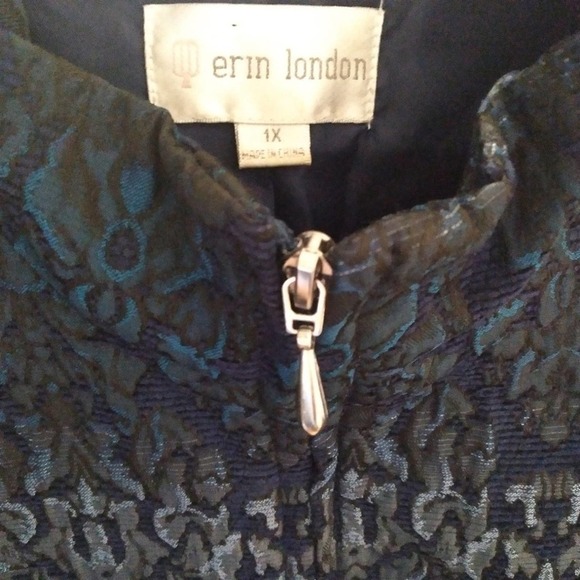 Vintage Erin London Vest Gray Jacquard Zip Up Size 1X - Picture 11 of 11